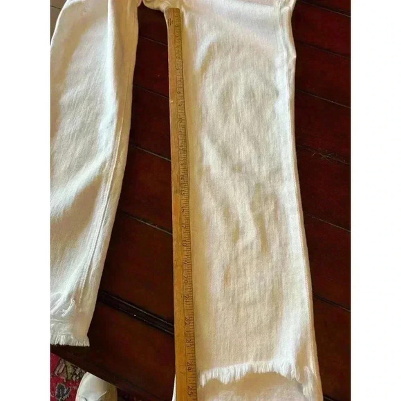 MCGUIRE White Denim Jeans with Embroidered Pockets Anthropologie Size 28 - Picture 11 of 12